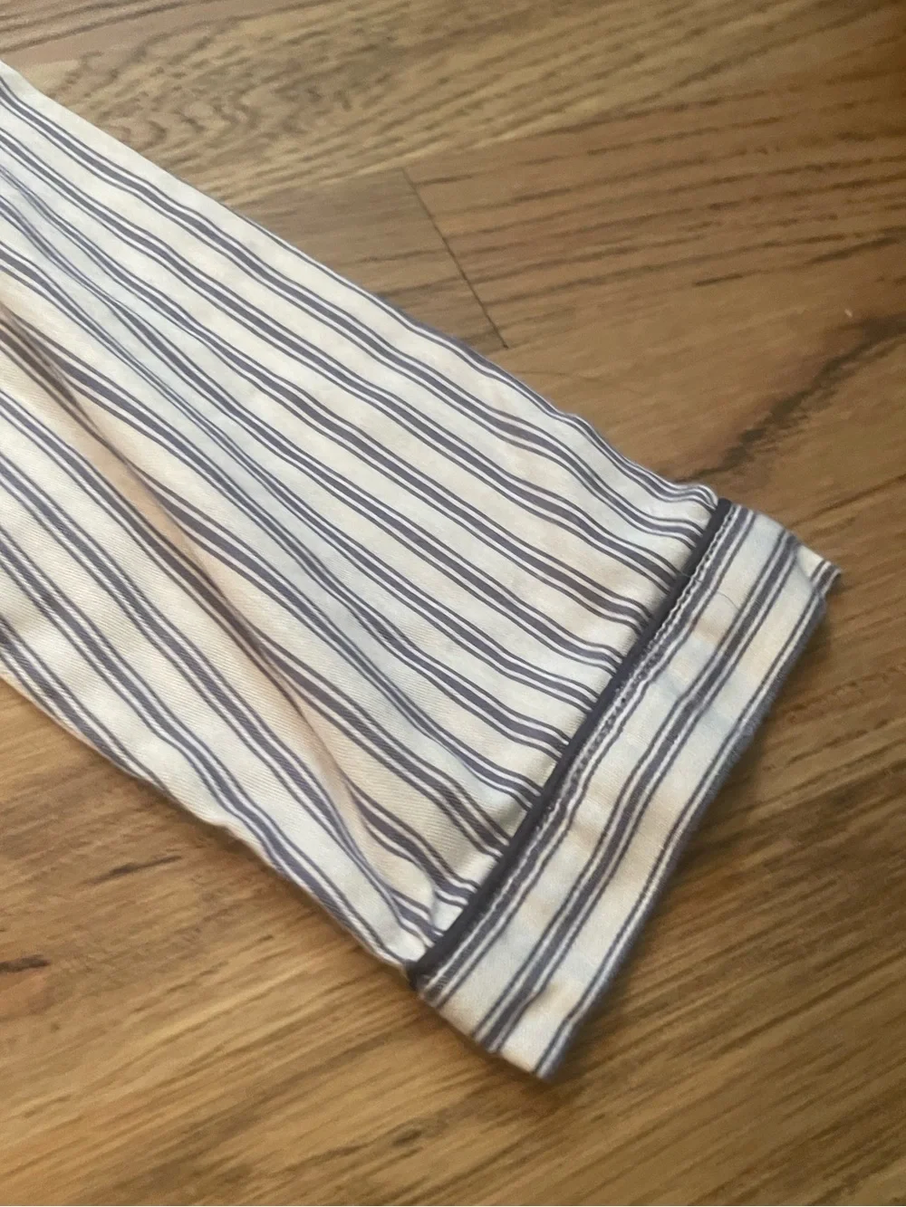 Petite Plume - Kid's Twill Pajama Top in Navy French Ticking
